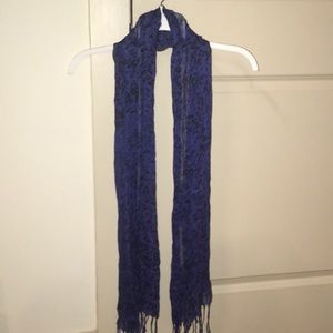 Blue and Black Animal Print Scarf